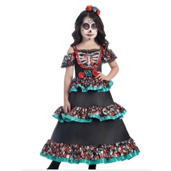 Day of Tha Dead Halloween Costume Cosplay Medium - Picture 1 of 5